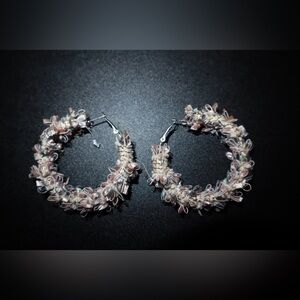 Tassel Decor Hoop Earrings